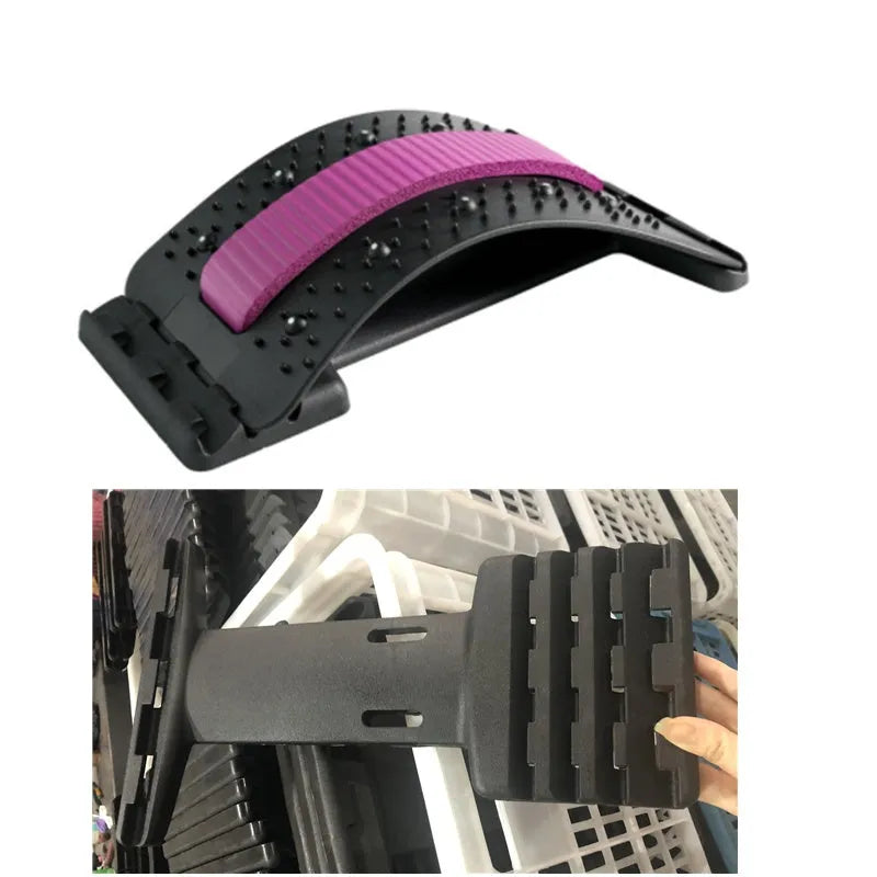Adjustable back stretcher massager in rectangular trapezoid shape with multiple colour options