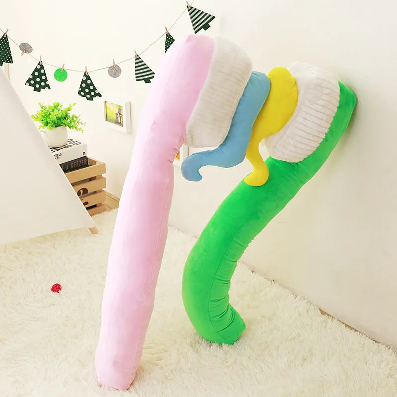 90cm tall cartoon toothbrush pillow plush toy photo prop in green, yellow, pink, and blue colours