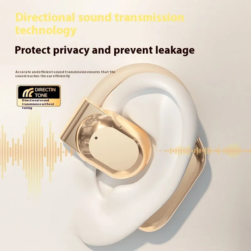 Non in-ear open Bluetooth headset in black Y01 with ear hook design and digital display