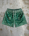 Men's digital print beach shorts in loose fit with elastic waistband and quick-dry polyester fabric