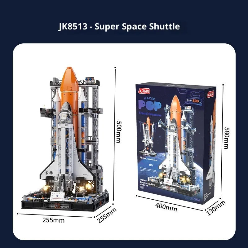 Super Space Shuttle small particle plastic building blocks set with flash function for ages 7-14