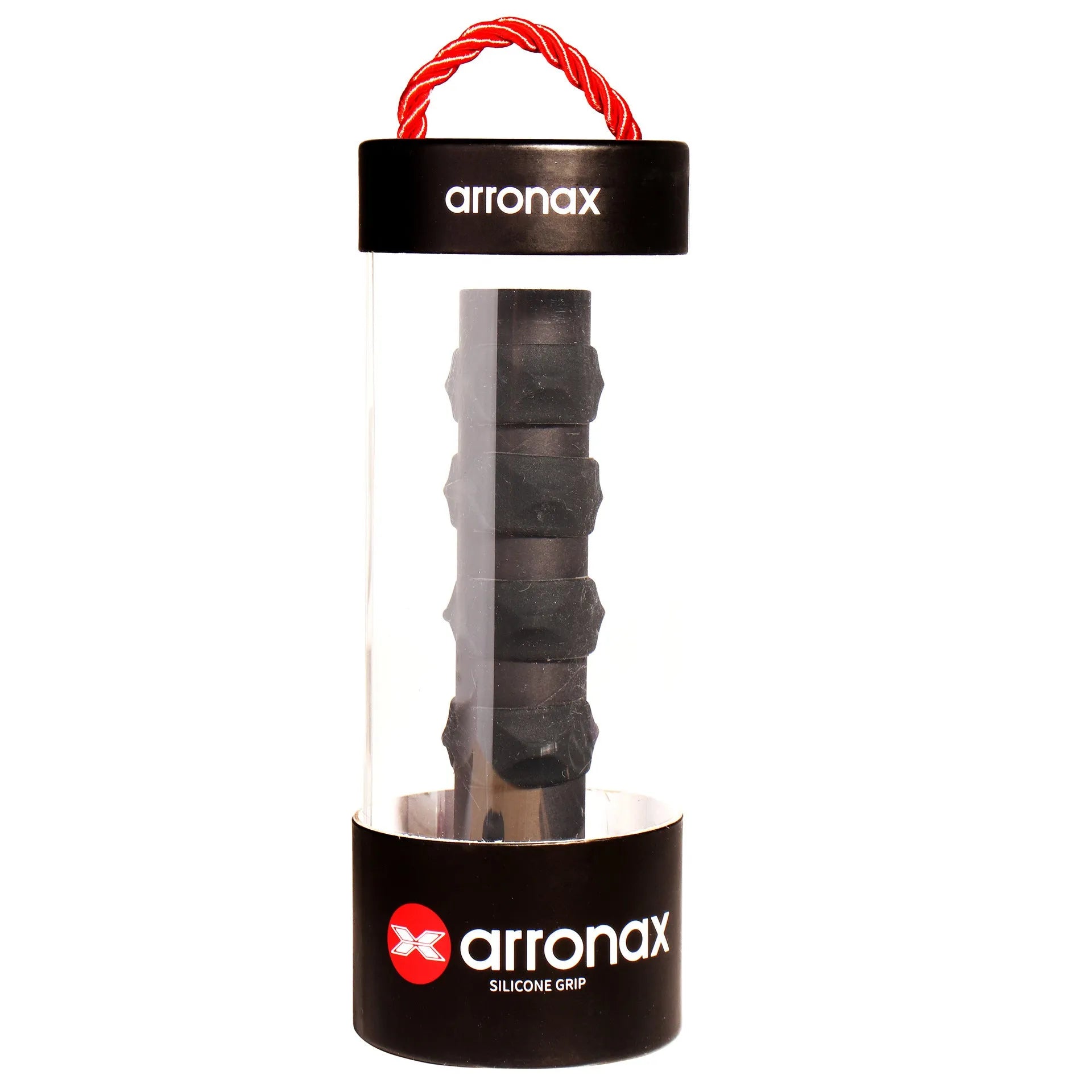 Peak silicone racquet hand grip buckle in multiple colours showing size of 17.6 by 6.4 cm.