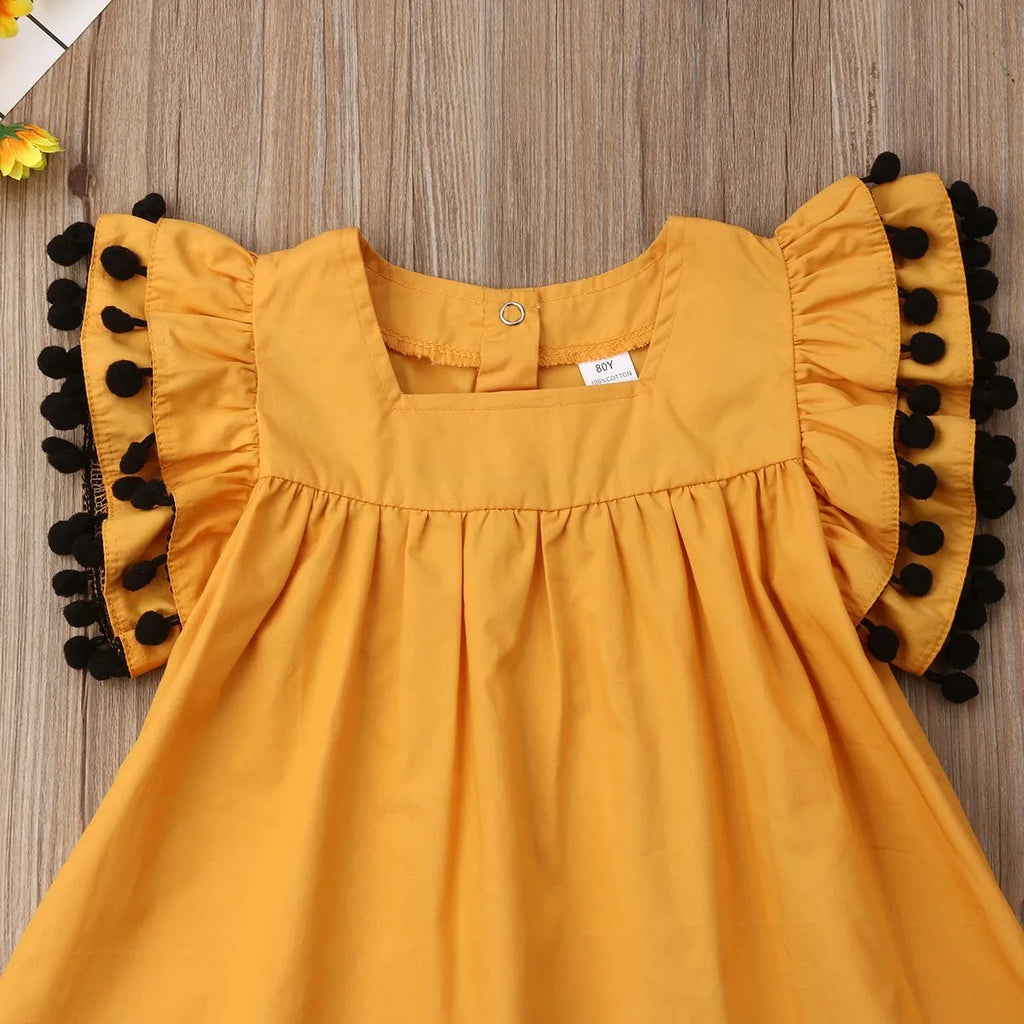 Orange sleeveless girls dress for children sizes 12 months to 5T summer wear