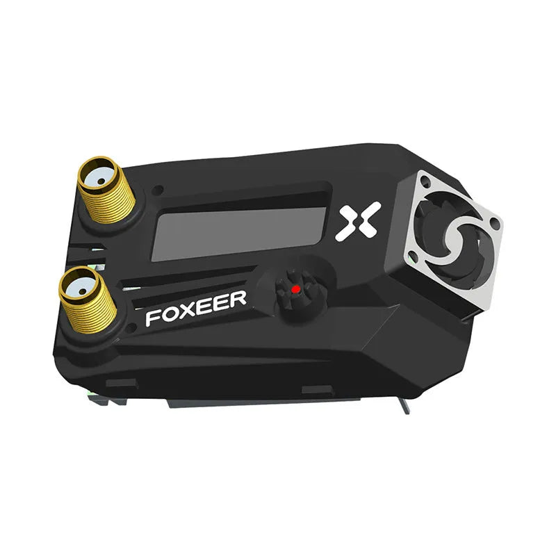 Black Wildfire FPV receiver glasses showing lightweight design and dual-channel system for drone flying.