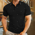 Men's short sleeve digital print sports top in black, white, red, and dark blue, sizes S to 6XL