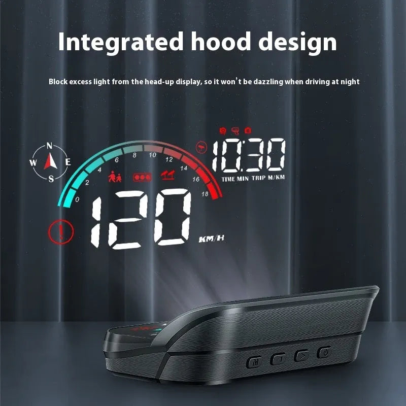 M22 GPS HUD head-up display with 3.5in HD LED screen and universal OBD cable for car dashboard