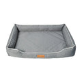 Four season Oxford fabric dog bed in gray with removable cover, available in multiple sizes for dogs