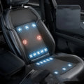 Car seat cooling pad with USB cable for ventilation and massage functions in solid colour design