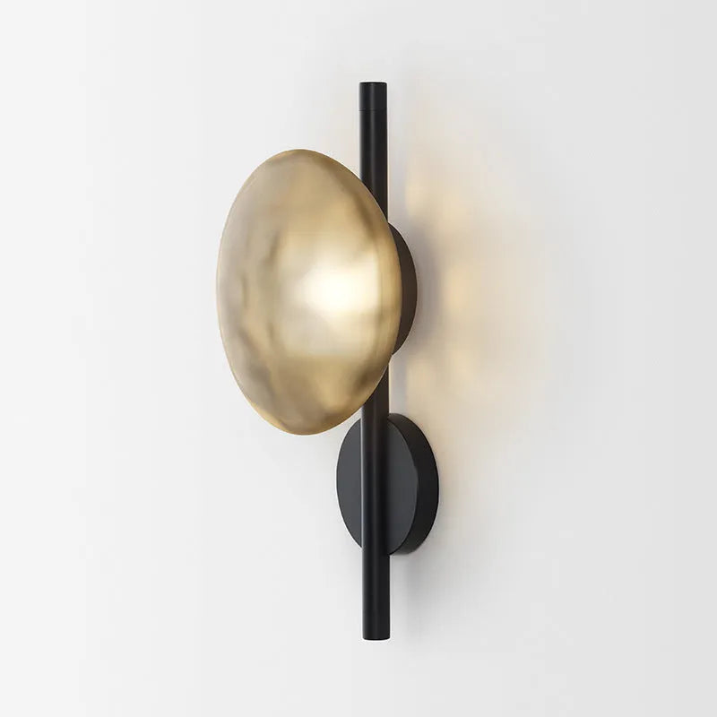 Glass art wall lamp with iron construction in transparent, smoke grey, and frosted shade options
