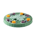 Dog slow feeding puzzle toy plate with obstacle patterns in blue colour