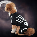 Halloween pet clothing with luminous skull bones design on four-legged dog costume