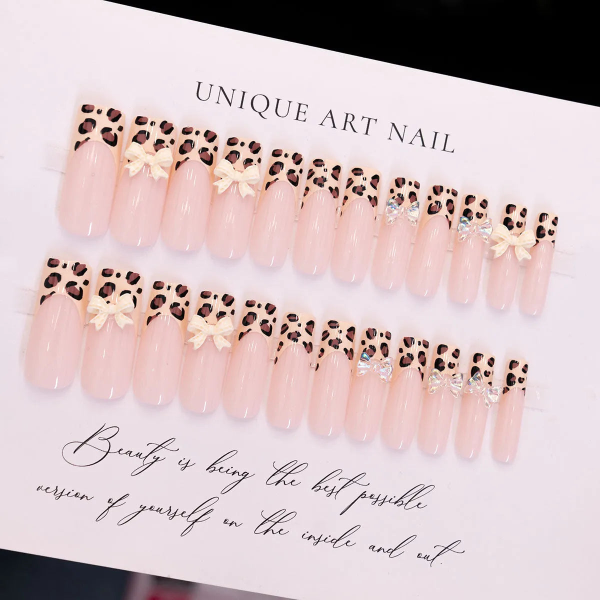 Leopard print butterfly nail art stickers in colour WM296 for women's manicures