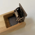 Furniture foot folding invisible hinge in electroplated finish for 0-90 degree cabinet doors.