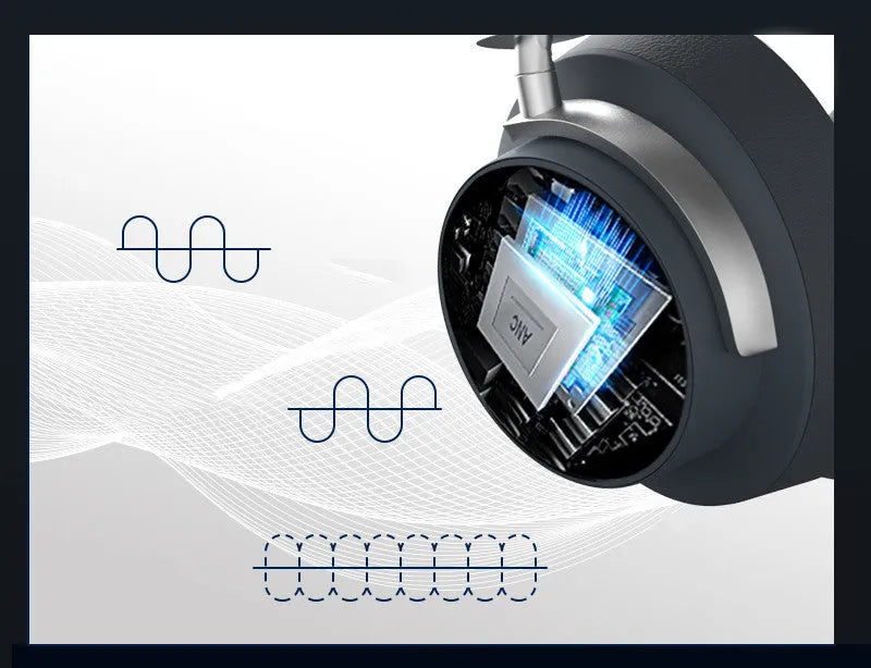 Grey sports wireless Bluetooth headset with head-mounted design and 10-metre transmission range
