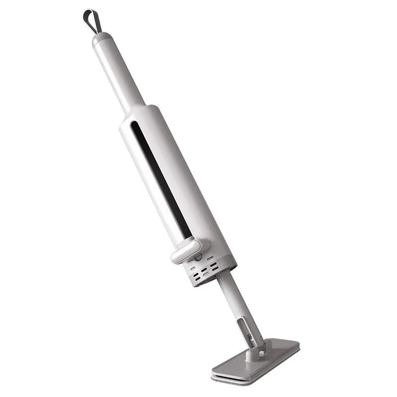Rotatable self-squeeze mini flat mop with crevice brush and microfiber pads for floor cleaning