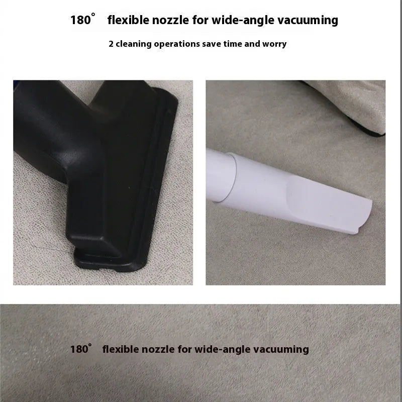 White wired vacuum cleaner with suction and mop integrated, 350W power, 15000PA suction, floor brush and dust tube attachments