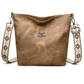 Soft PU crossbody bag in grey, pink, or yellow with large capacity
