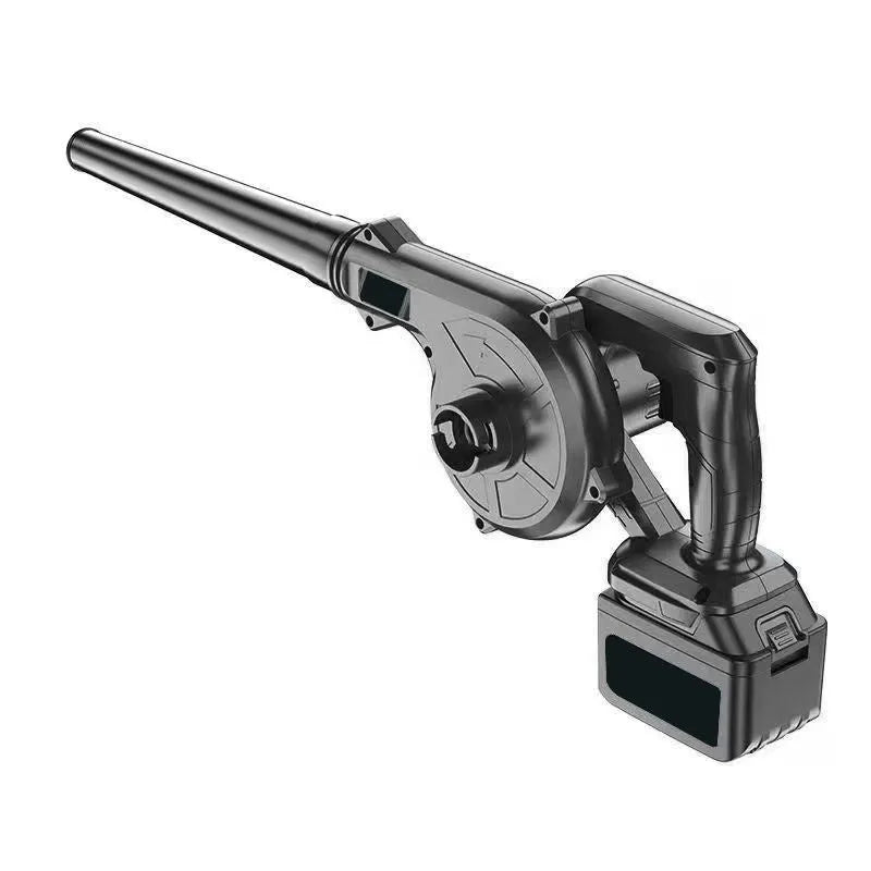 Blue Deluxe Edition lithium battery blower with two batteries and blowing nozzle