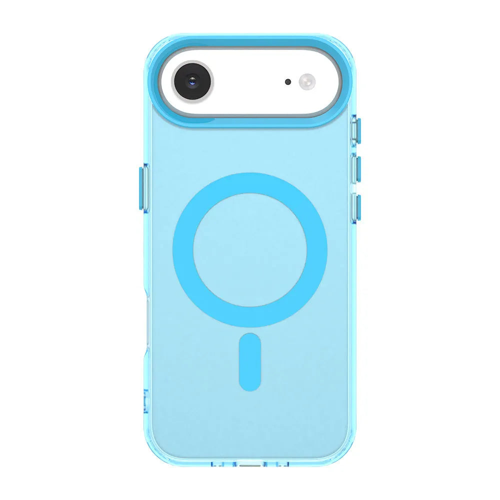 Magnetic frosted phone case in black for iPhone with PC TPU anti-fall back cover design