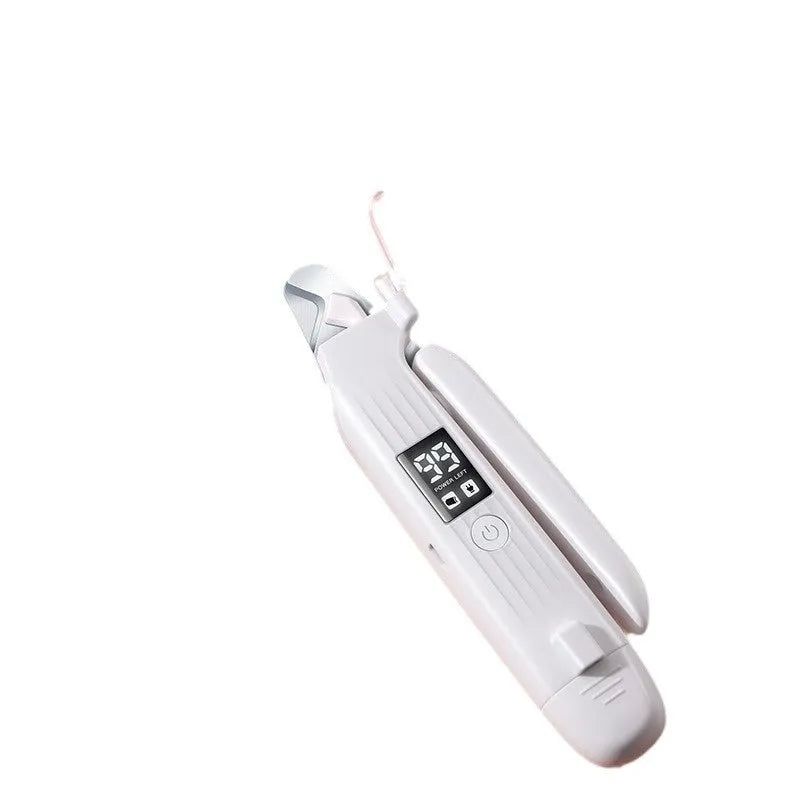 HZ8 White electric dog nail clipper with rechargeable battery and ABS plastic body