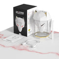 War Wolf black and white ultrasonic humidifier with colourful LED lights and USB cable