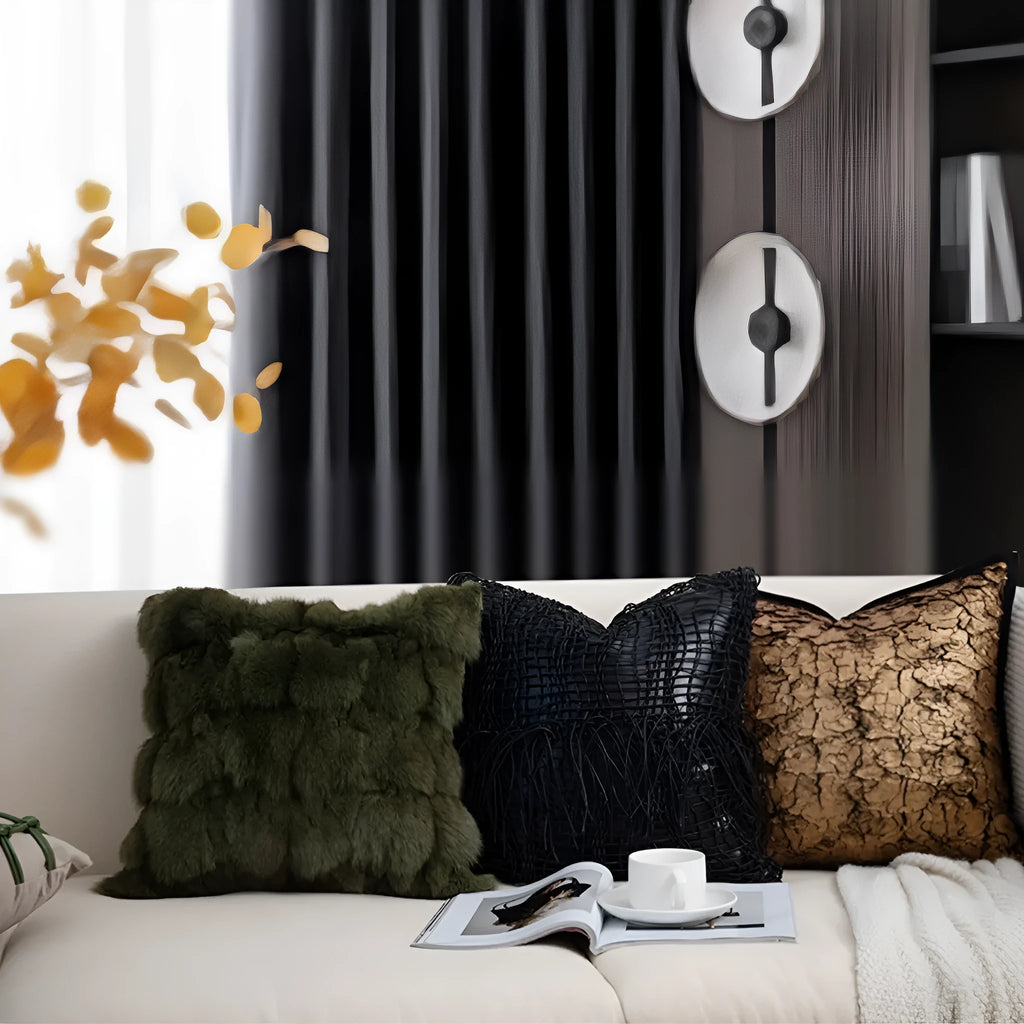 Geometric cushion cover in Misty Forest Series, 45x45cm and 30x50cm, modern simplicity style, PP cotton filler.