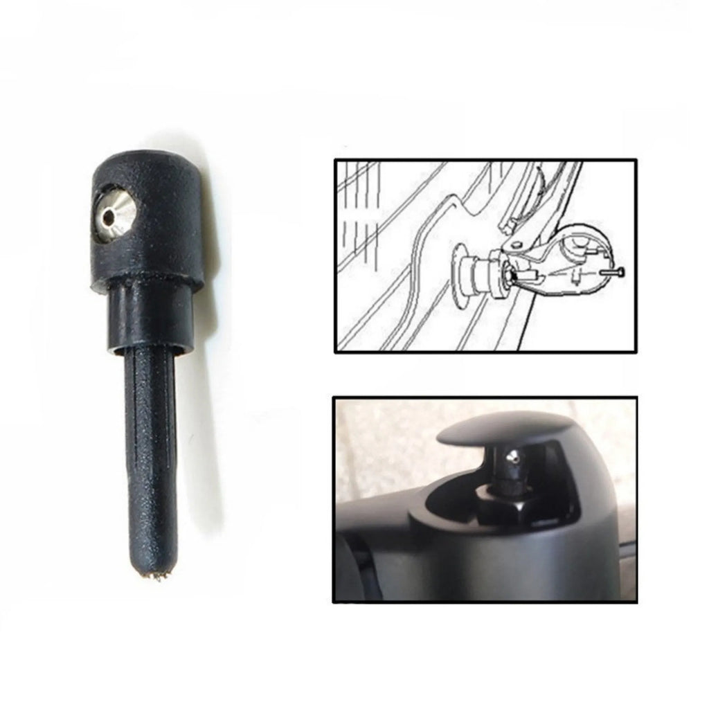 Black plastic rear wiper cover nozzle for Volkswagen Tiguan and Golf models.