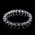 Natural Donghai old materials white water round bead crystal bracelet showing single circle design.