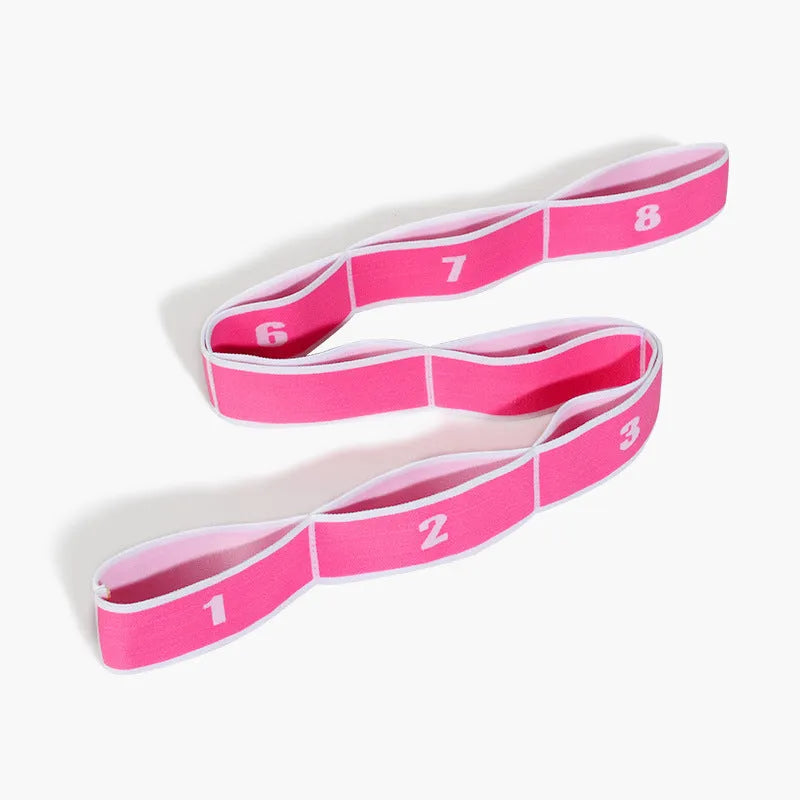 Latin dance stretch band nine-segment nylon latex 85cm long 4cm wide pink black eight grid