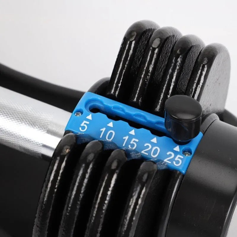 Cast iron adjustable barbell 25 pounds 32 cm black home gym fitness equipment