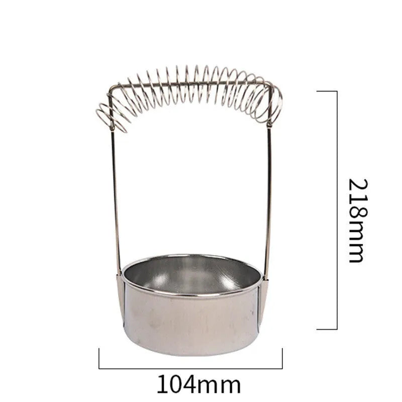 Silver stainless steel oil painting brush cleaning tank with spring clamp and leaking plugs
