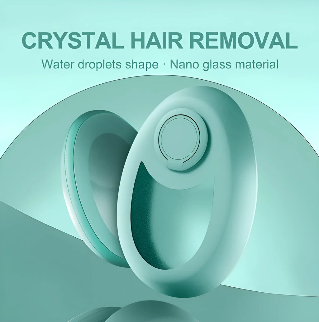CJEER crystal hair removal device with nano-glass surface and metal finger ring in green purple black colours