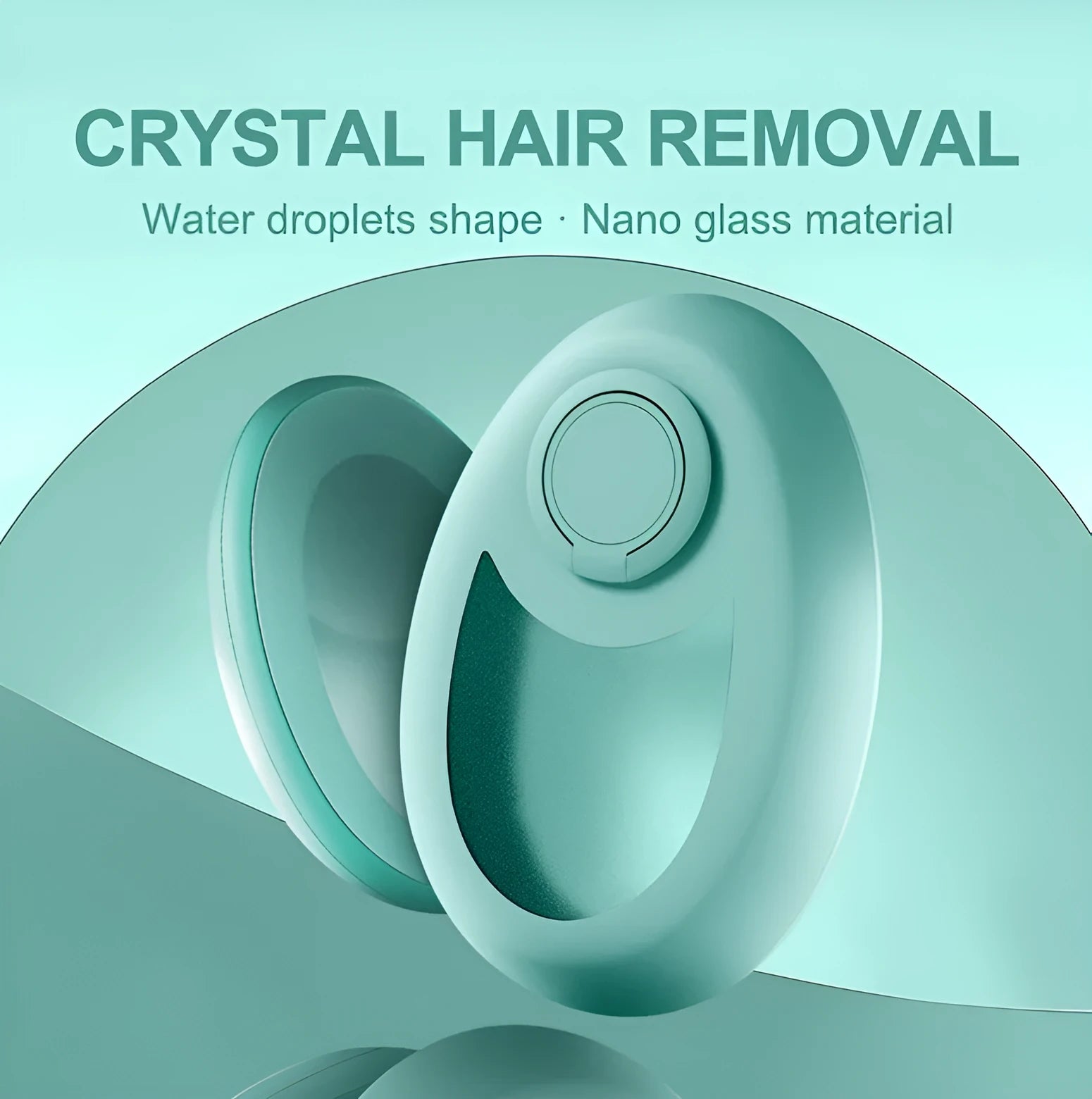 CJEER crystal hair removal device with nano-glass surface and metal finger ring in green purple black colours