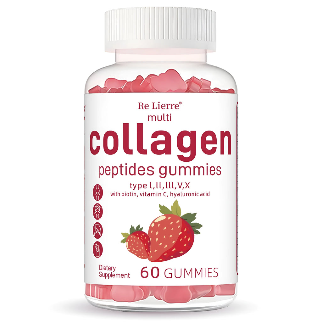 Collagen Peptide Gummies 4-pack white colour gummy supplements UK made skin hair nails joint support with Vitamin C and Biotin