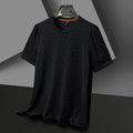 Men's loose fit ice silk casual t-shirt in black blue green or caramel colours