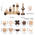 Wooden early learning toys set: car cognitive toy and star moon threading toy on table