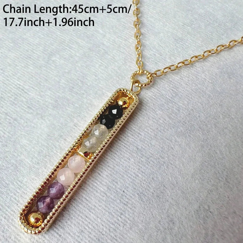 Women's transparent heart-shaped alloy pendant necklace on O-shaped chain with 41-50 cm circumference