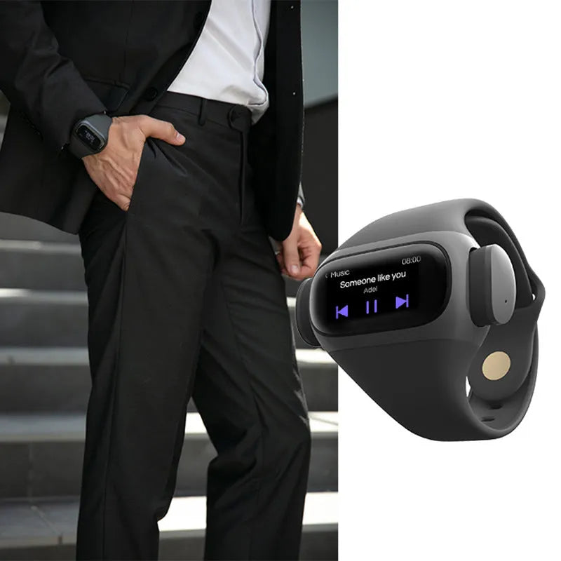 W20PRO Grey wrist wear true wireless Bluetooth headset with touch screen