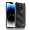 Simple carbon fiber phone shell black imitation leather with plaid pattern for iPhone