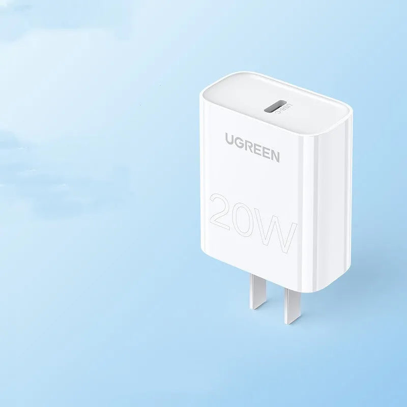 White Apple PD20W USB-C fast charger 20W MFi certified for iPhone 8-14