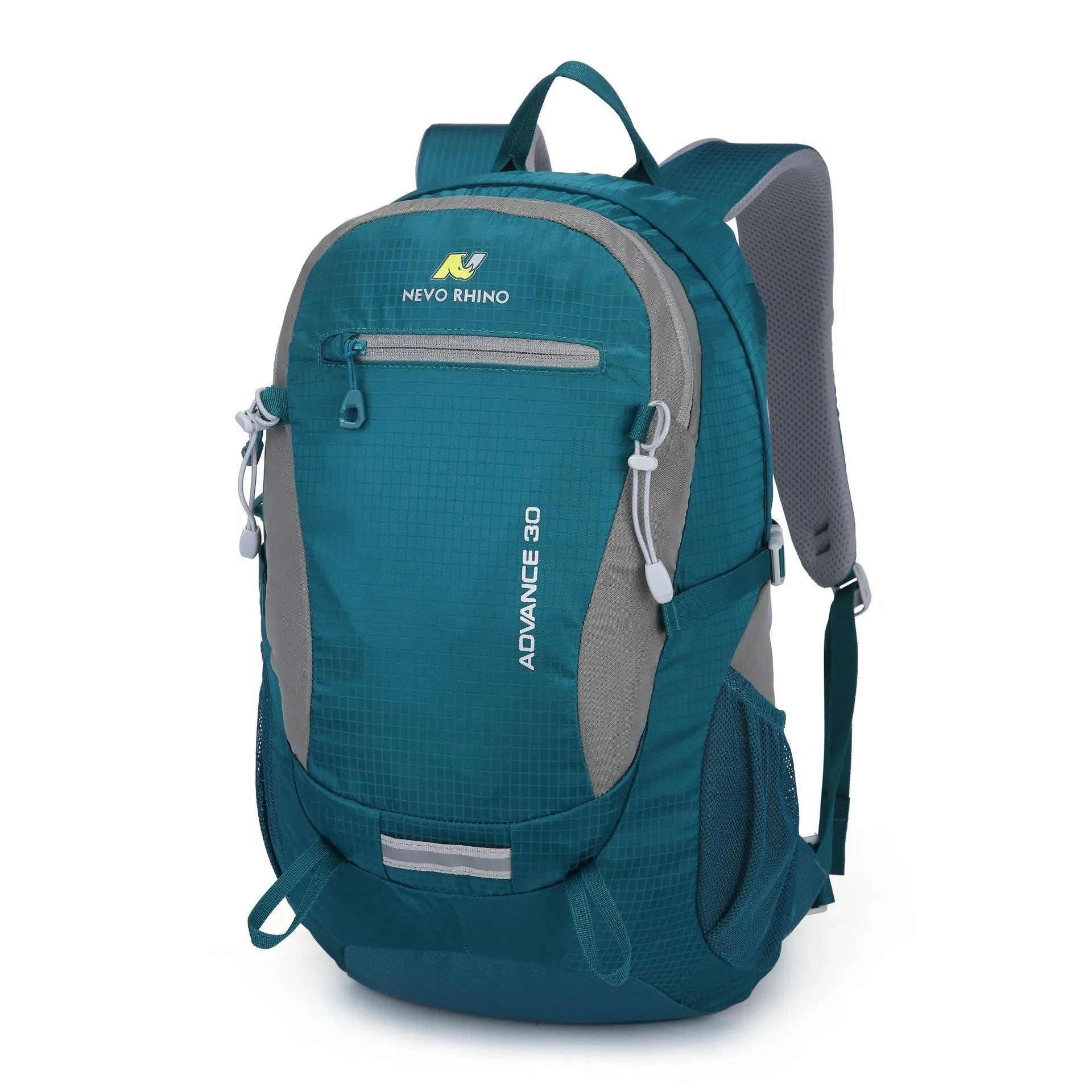 30L solid-colour waterproof nylon backpack with airpillow straps for outdoor sports.