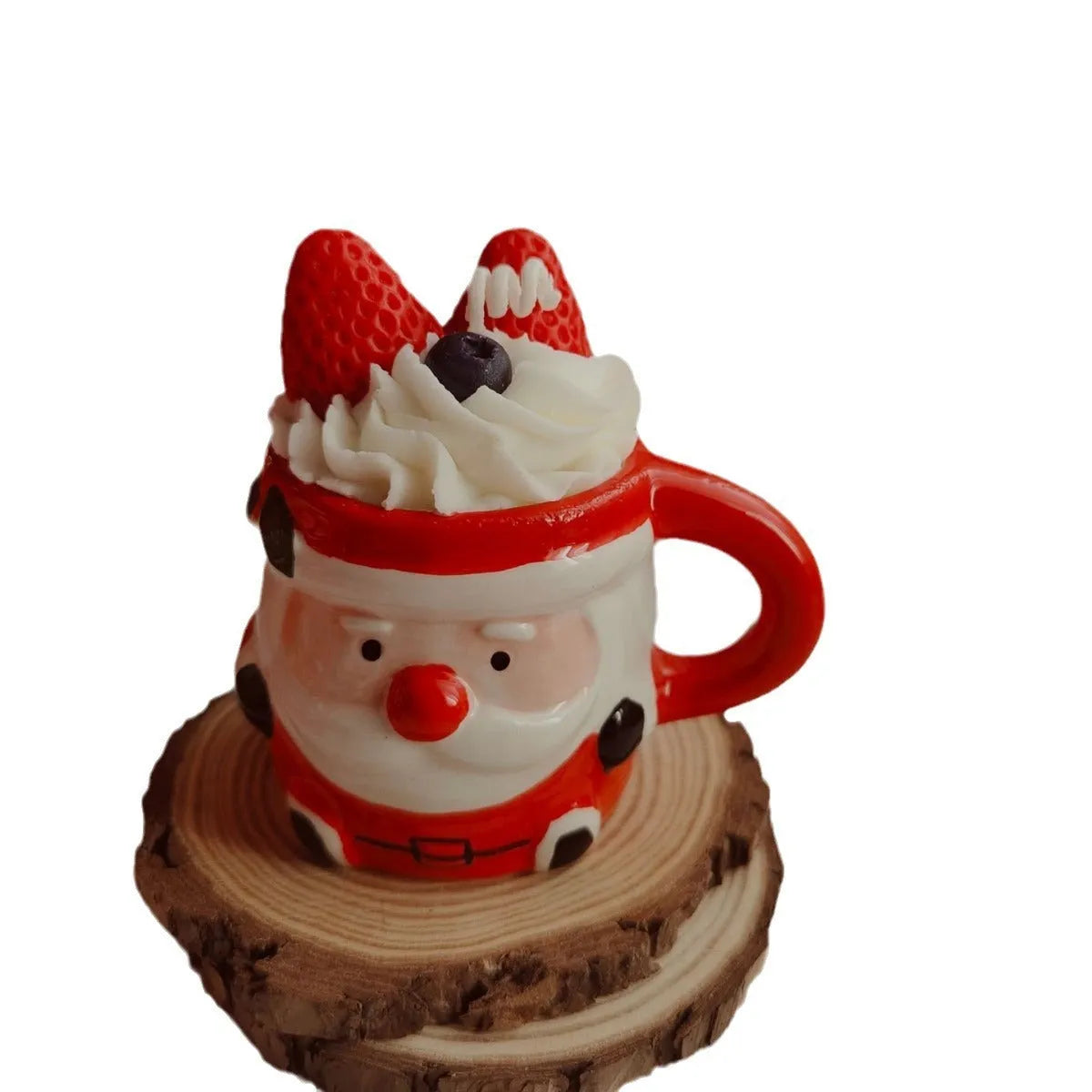 Santa Claus ceramic cup soy wax candle in creative gift box with snowflake design