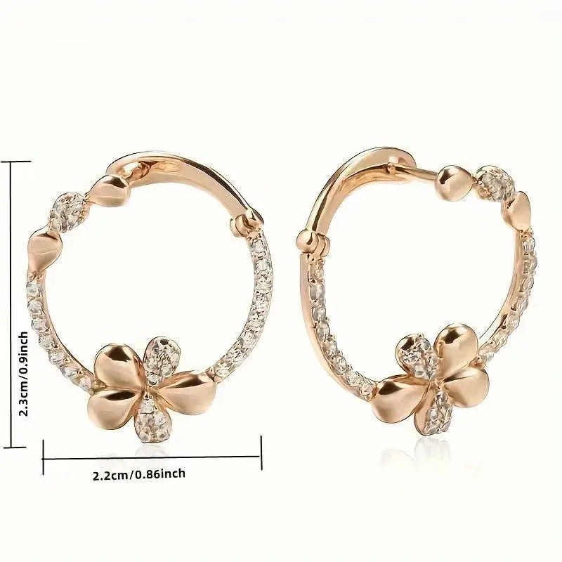 Copper round ring earrings with electroplated finish in colour EK13286-FD-01