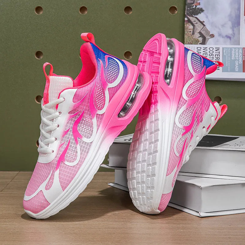 Women's mesh casual sneakers in pink, plum red, or moonlight colour with PU sole