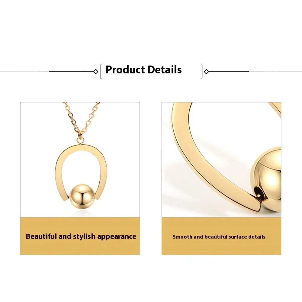 Adjustable stainless steel necklace with a geometric pendant on a cross chain in gold or silver.