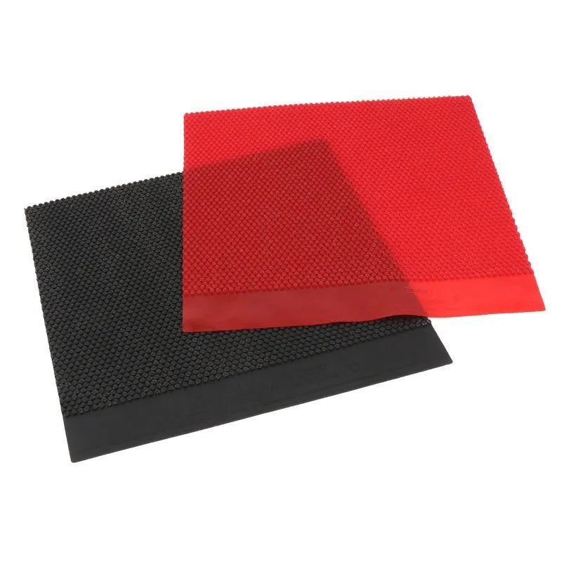 Single sheet of small particle table tennis rubber in black and red colour options