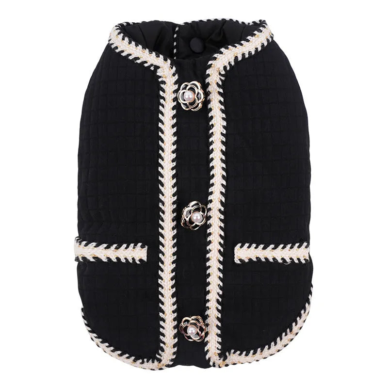 Quilted cartoon style pet coat for dogs or cats in light purple colour