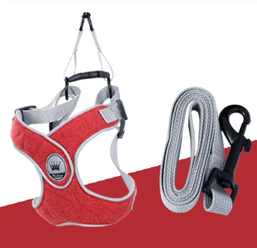 Adjustable mesh dog and cat harness vest in multiple colours with leash