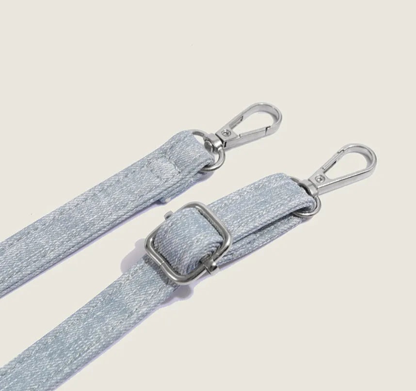 Women's casual denim shoulder handbag in soft PU material with standard sizing and polyester lining