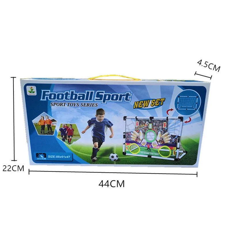Plastic football goal set 120x78x64CM with net in outdoor setting